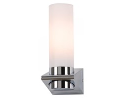 PP K 1074/1 KINKIET LAMPA ŚCIENNA LUSTRO ŁAZIENKA METAL CHROM SZKŁO MLECZNE HERMETYCZNY IP44 E14 LED