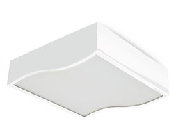 PP P Design P 1091/50B PLAFON LAMPA SUFITOWA FALA 50CM METAL BIAŁY SZKŁO MAT 2G11 CFL 3x36W ENERGOOSZCZĘDNA