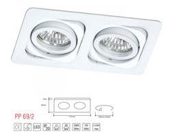 PP Design 69/2 OPRAWA HALOGENOWA LED WPUSZCZANA OCZKO REGULOWANA BIAŁY MR16 GU10 GU5,3