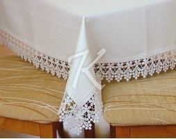 Obrus Len Biały Elegance Gipiura Biała