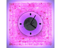 ZEGAR KINKIET LED RGB z KRYSZTAŁÓW SOLI 30x30 cm z PILOTEM ZS80