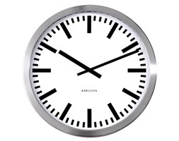 Karlsson :: Zegar ścienny Station steel polished Ø50cm