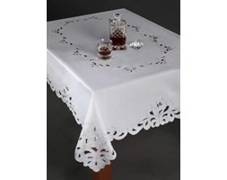 OBRUS 140x350 BIAŁY PLAMOODPORNY PAULA Z HAFTEM (1)