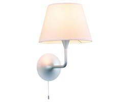PP Design K 430 WHITE KINKIET LAMPA ŚCIENNA METAL SZARY ABAŻUR MATERIAŁ BIAŁY WŁĄCZNIK E14 LED