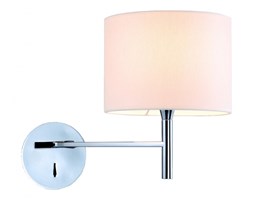 PP Design K 470 WHITE KINKIET LAMPA ŚCIENNA CHROM ABAŻUR MATERIAŁ BIAŁY WŁĄCZNIK REGULOWANY E27 LED