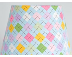LAMPA DLA DZIECI NIEBIESKA KRATKA STOŻEK