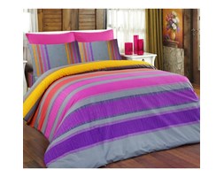 Bedtex Pościel bawełniana Elle fioletowa, 140 x 220 cm, 70 x 90 cm