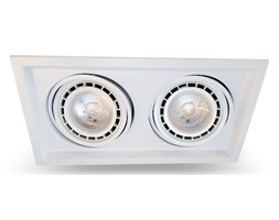 PP Design 650/2 OPRAWA HALOGENOWA LED WPUSZCZANA PODWÓJNA REGULOWANA METAL BIAŁY ES111 QR111 AR111 GU10 G53
