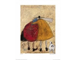 Sam Toft Hugs on the way Home, Pan Musztarda, Doris, reprodukcja, love, obraz, obrazek, plakat z psem, zakochani, plakaty, grafiki, grafika, przytulan