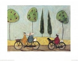 Sam Toft A Nice Day for It, Pan Musztarda, Doris, gąska, reprodukcja, obraz, obrazek, plakat z psem, plakaty, grafiki, grafika, plakat z rowerem, rowe
