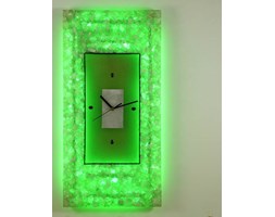 ZEGAR-KINKIET LED RGB z KRYSZTAŁÓW SOLI 60x30 cm z PILOTEM ZS89