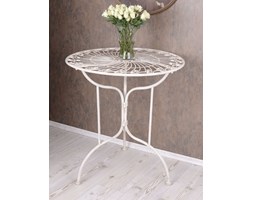 Okrągły Stolik Ażurowy na Trójnogu w Stylu Shabby Chic