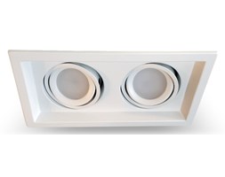 PP Design 750/2 OPRAWA HALOGENOWA LED WPUSZCZANA PODWÓJNA REGULOWANA METAL BIAŁY MR16 GU10 GU5,3