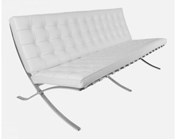 Dkwadrat Sofa trzyosobowa BA3 inspirowana Barcelona, biała skóra