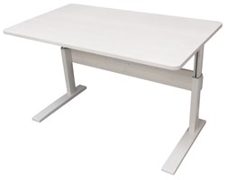 Biurko regulowane z uchylnym blatem - Sosna bielona (120x70x54-75cm)