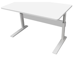 Biurko regulowane z uchylnym blatem - MDF biale (120x70x54-75cm)