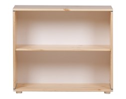 Moduł półkowy z 1 półką. Korpus naturalny, paski niebieskie, wym 86x34,5x72