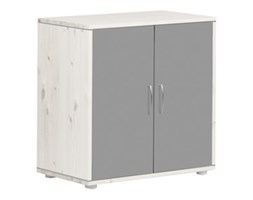 Szafka z 2 drz, i 1 półką. Korpus bielony, fronty szare,wym72x43,5x72