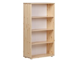 Moduł półkowy z 3 półkami. Korpus naturalny, paski szare,wym72x34,5x133