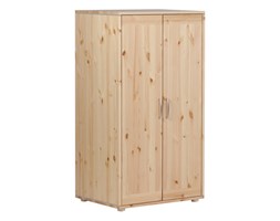 Szafa mała, 2D. Korpus naturalny, fronty naturalne, paski szare,wym:72x56,5x133