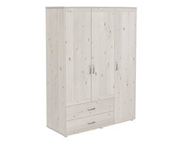 Szafa 3D,korpus bielony, fronty bielone, paski szare,150x56,5x200