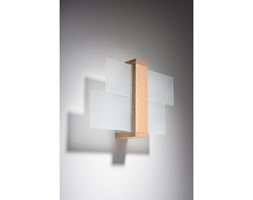 Lampa ścienna w stylu skandynawskim Designerski Kinkiet FENIKS 1 w kolorze naturalnego drewna