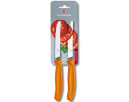 Victorinox zestaw 2 noży do pomidorów ząbkowane pomarańczowe blister