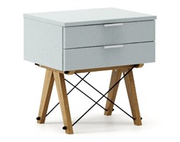 Stolik nocny Biały (Basic White) Dwie szuflady
