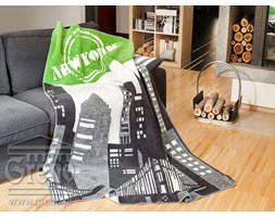 Bawełniany Koc Greno New York Limonka Glamour Collection 150x200