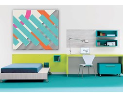 Abstract retro 80s background with geometric shapes and pattern