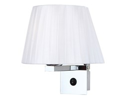 KINKIET METALOWY Z BIAŁYM ABAŻUREM PLISOWANYM"AGNES"1X40W