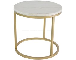 STOLIK RAMA METALOWA BLAT MARMUR ROUND"PORTO GOLD"50X53CM