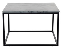 STOLIK KAWOWY RAMA CZARNA METALOWA BLAT MARMUR " PORTO BLACK " 75 X 48 CM