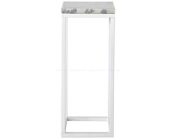 POSTUMENT METALOWY BLAT MARMUR"PORTO WHITE"27X65X27CM
