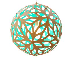 David Trubridge Floral morska, drewniana lampa sufitowa z bambusa