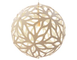 David Trubridge Floral cała biała, drewniana lampa sufitowa z bambusa