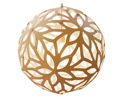 David Trubridge Floral biała, drewniana lampa sufitowa z bambusa