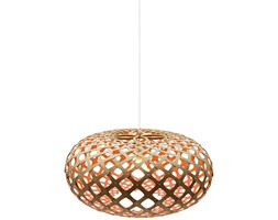 David Trubridge Kina, różowa lampa bambusowa