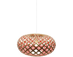 David Trubridge Kina, czerwona lampa bambusowa