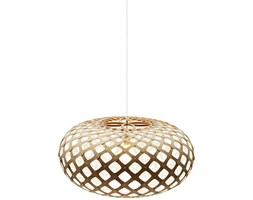 David Trubridge Kina, biała lampa bambusowa