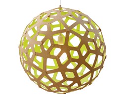 David Trubridge Coral limonkowa lampa wisząca z bambusa