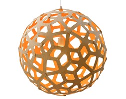 David Trubridge Coral pomarańczowa lampa wisząca z bambusa