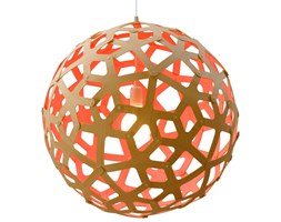 David Trubridge Coral różowa lampa wisząca z bambusa