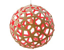 David Trubridge Coral czerwona lampa wisząca z bambusa