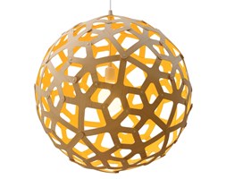 David Trubridge Coral żółta lampa wisząca z bambusa