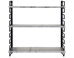 WISZĄCA PÓŁKA RAMA METALOWA PÓŁKI MARMUR"BLACK MARBLE"58X59,5X16CM