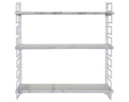 WISZĄCA PÓŁKA RAMA METALOWA PÓŁKI MARMUR"WHITE MARBLE"58X59,5X16CM
