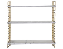 WISZĄCA PÓŁKA RAMA METALOWA PÓŁKI MARMUR"GOLD MARBLE"58X59,5X16CM