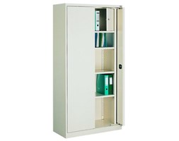 99551700 Szafa biurowa 1,0mm, 2 drzwi, 4 półki, skrytka (wymiary: 1990x1000x435 mm)