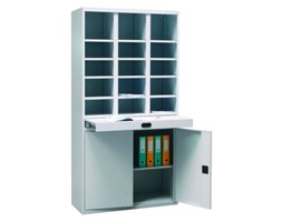 99551813 Szafa do przechowywania i sortowania dokumentów, 12 skrytek, 1 szuflada, 2 drzwi (wymiary: 1990x1000x435 mm)